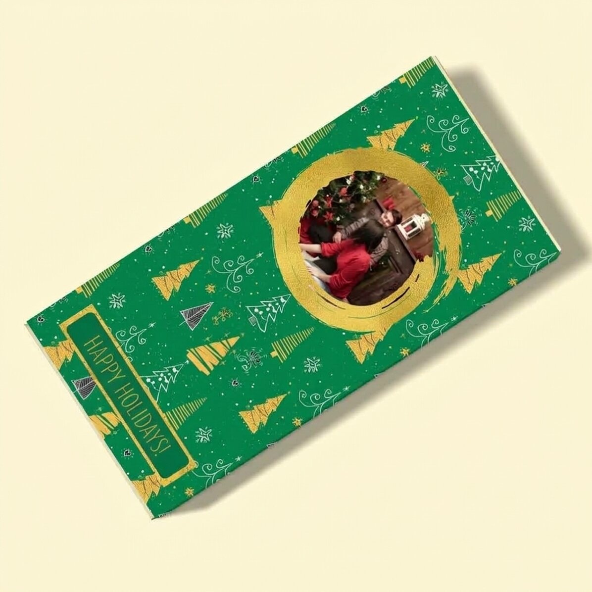 Personalisierte Weihnachtsschokolade – Green Pattern