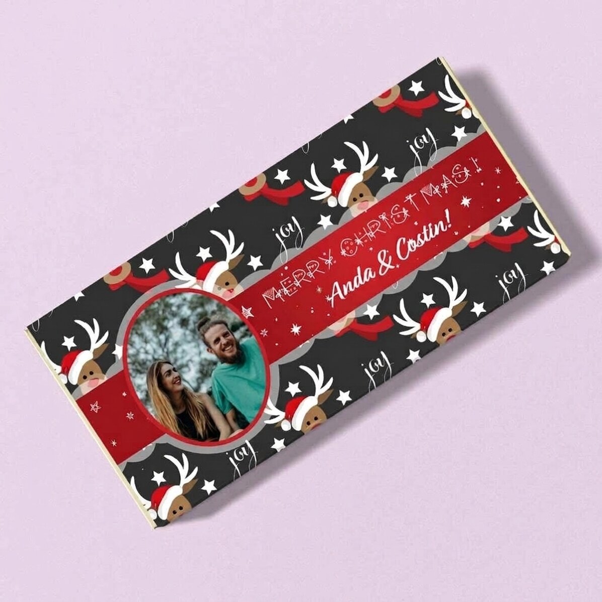 Personalisierte Weihnachtsschokolade – Rentier