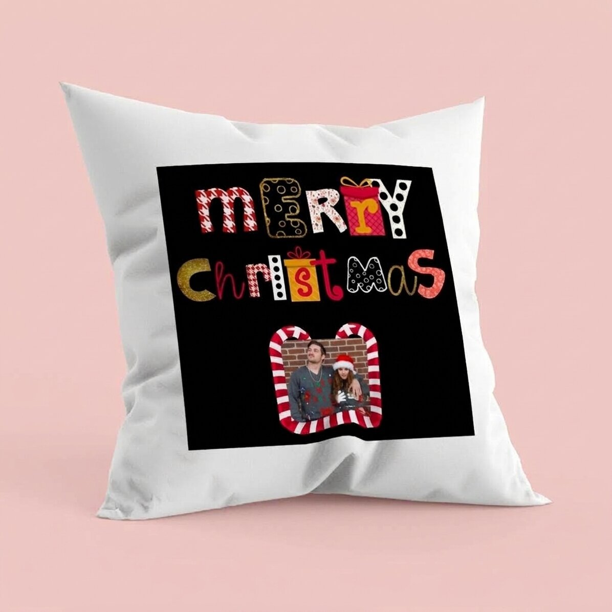 Personalisiertes Kissen mit Foto – Merry Christmas