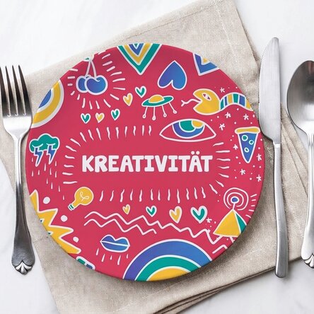 Personalisierter Teller mit Text – creARTive
