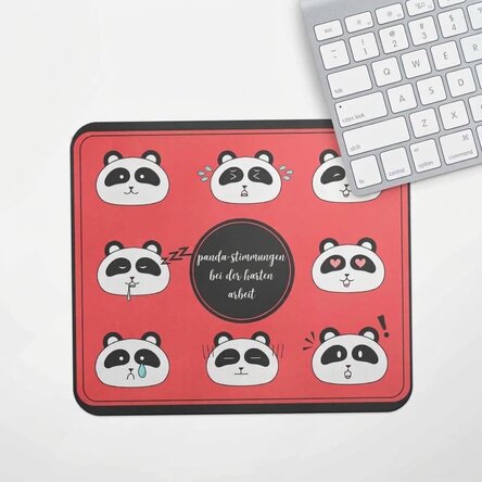 Individuell gestaltetes Mauspad mit Text – Panda