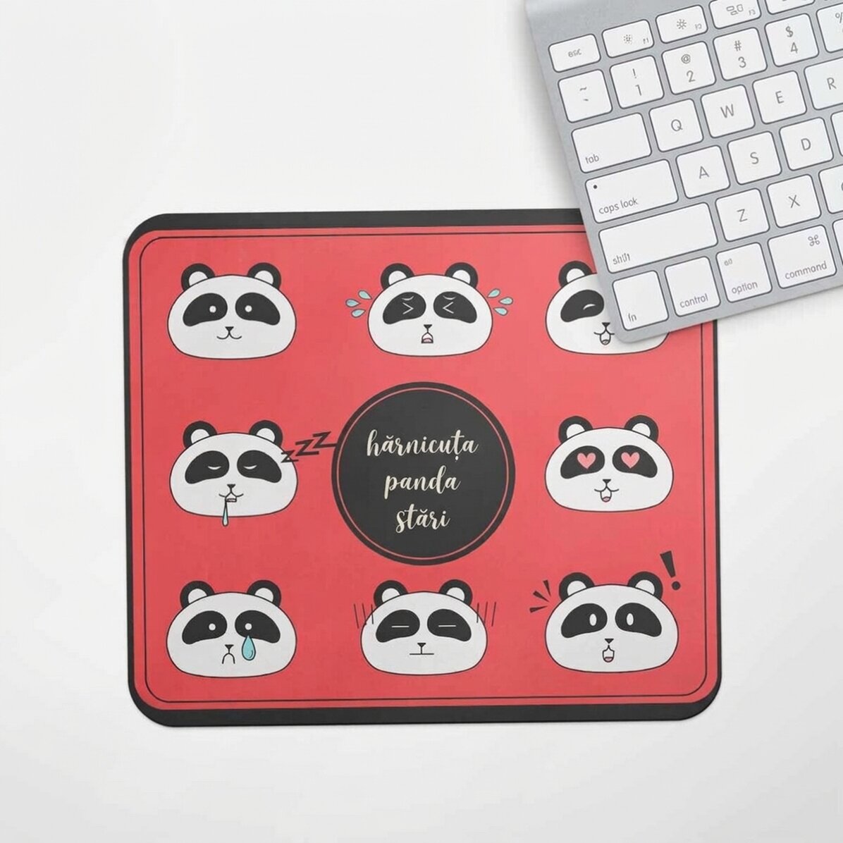 Individuell gestaltetes Mauspad mit Text – Panda
