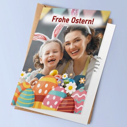 Personalisierte Grußkarte mit Foto – Frohe Ostern!