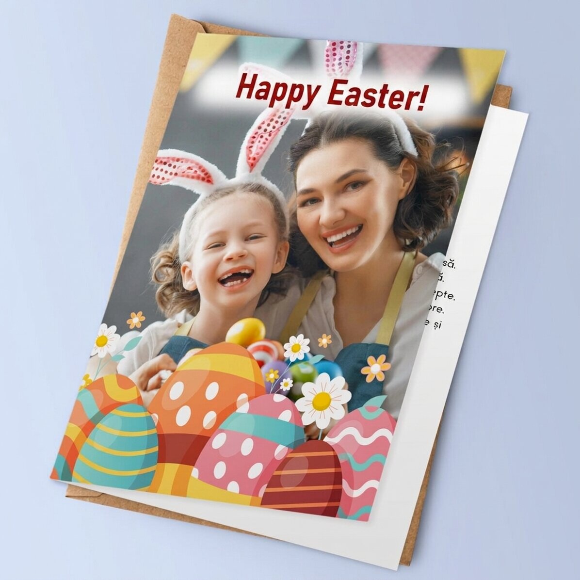 Personalisierte Grußkarte mit Foto – Frohe Ostern!