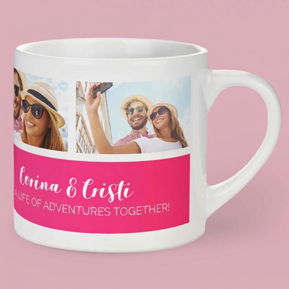 Personalisierte Espressotasse mit 3 Fotos und Text
