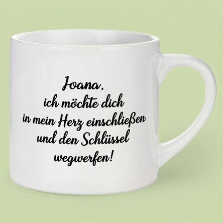 Personalisierte Espressotasse mit Foto und Text