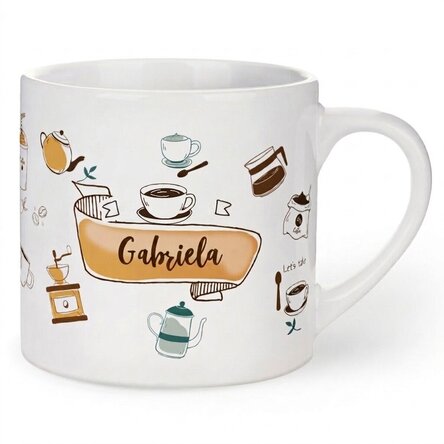 Personalisierte Espressotasse mit Schriftzug – Life begins after coffee