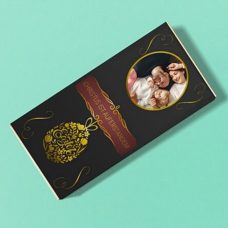 Personalisierte Schokolade mit Text und Foto zu Ostern