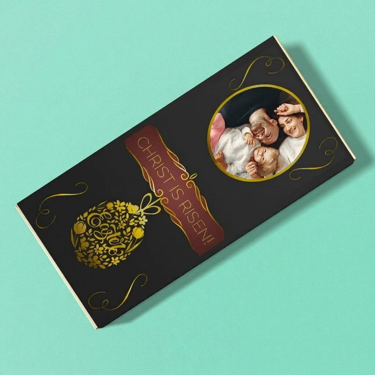 Personalisierte Schokolade mit Text und Foto zu Ostern