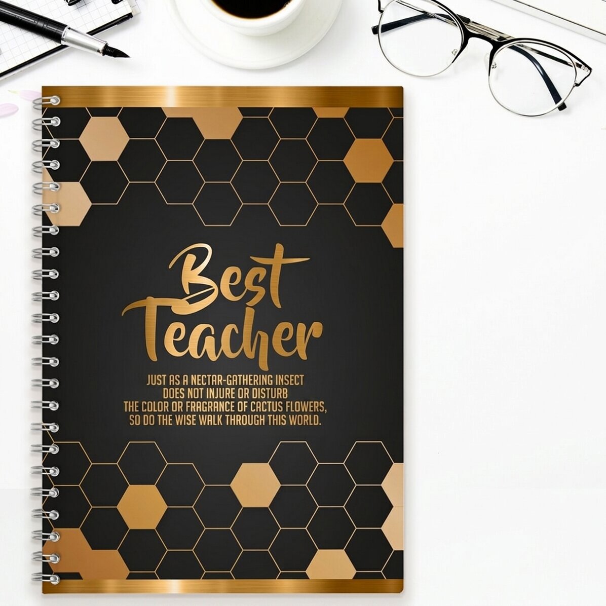 Personalisiertes Notizbuch mit Schriftzug – „Best teacher“