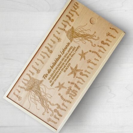 Personalisierte Geschenkbox aus Holz mit Botschaft – Best...