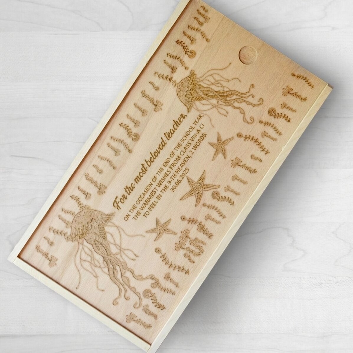Personalisierte Geschenkbox aus Holz mit Botschaft – Best...