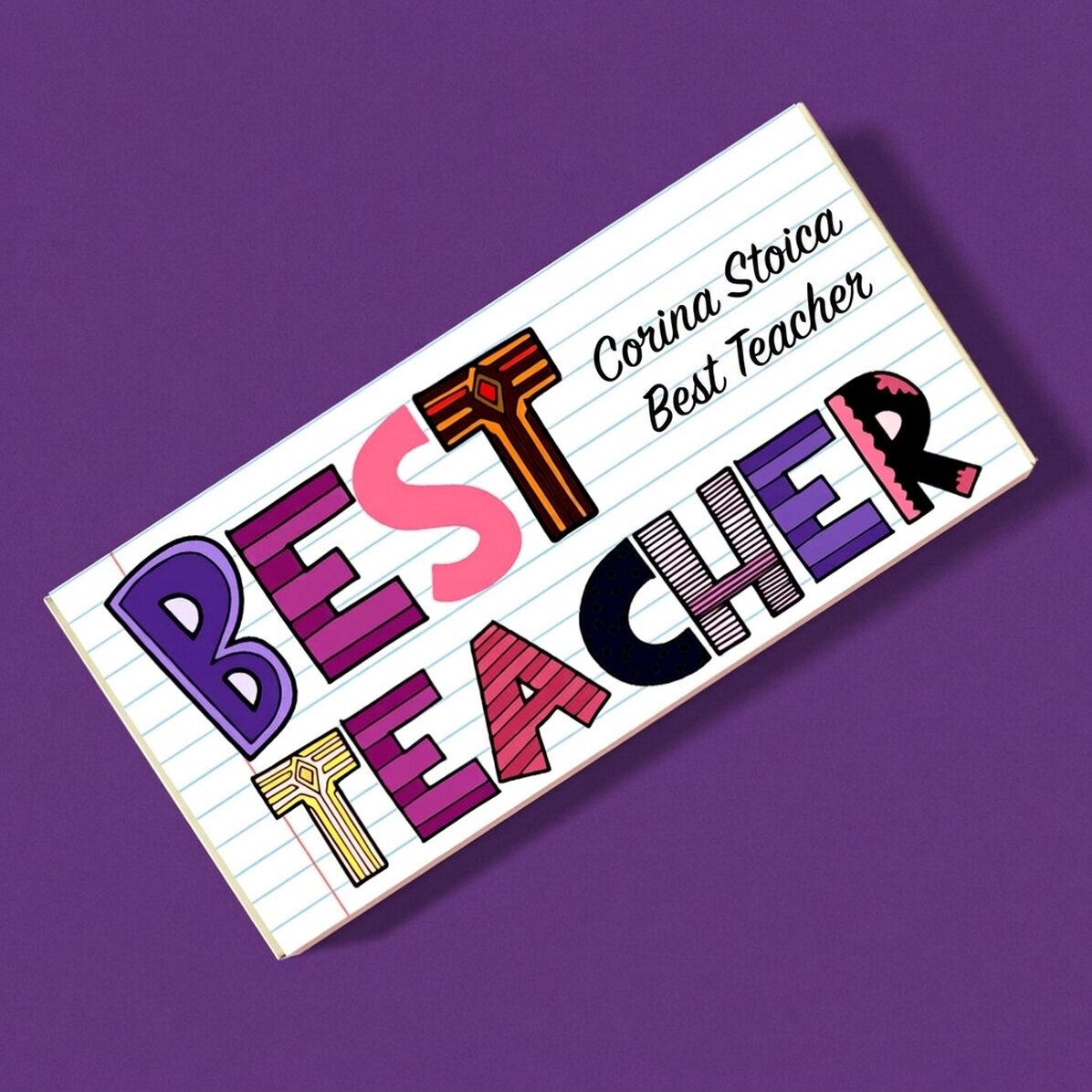 Personalisierte Schokolade mit Schriftzug – „Best teacher“