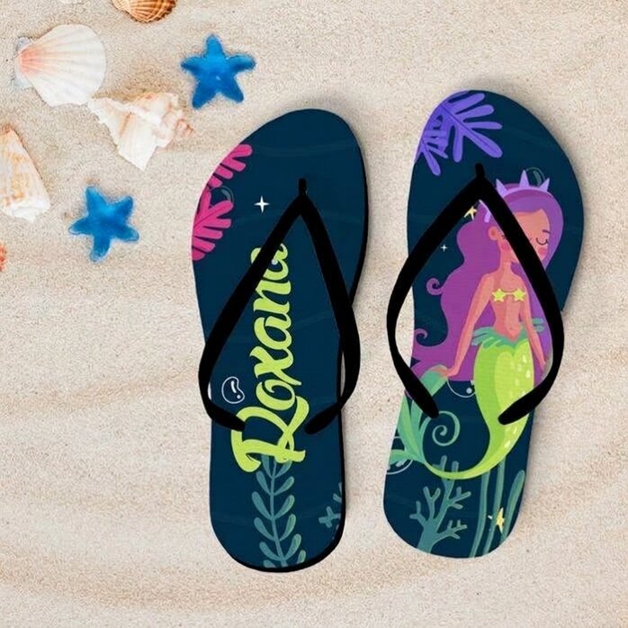 Personalisierte Flip-Flops mit Namen – Mermaid