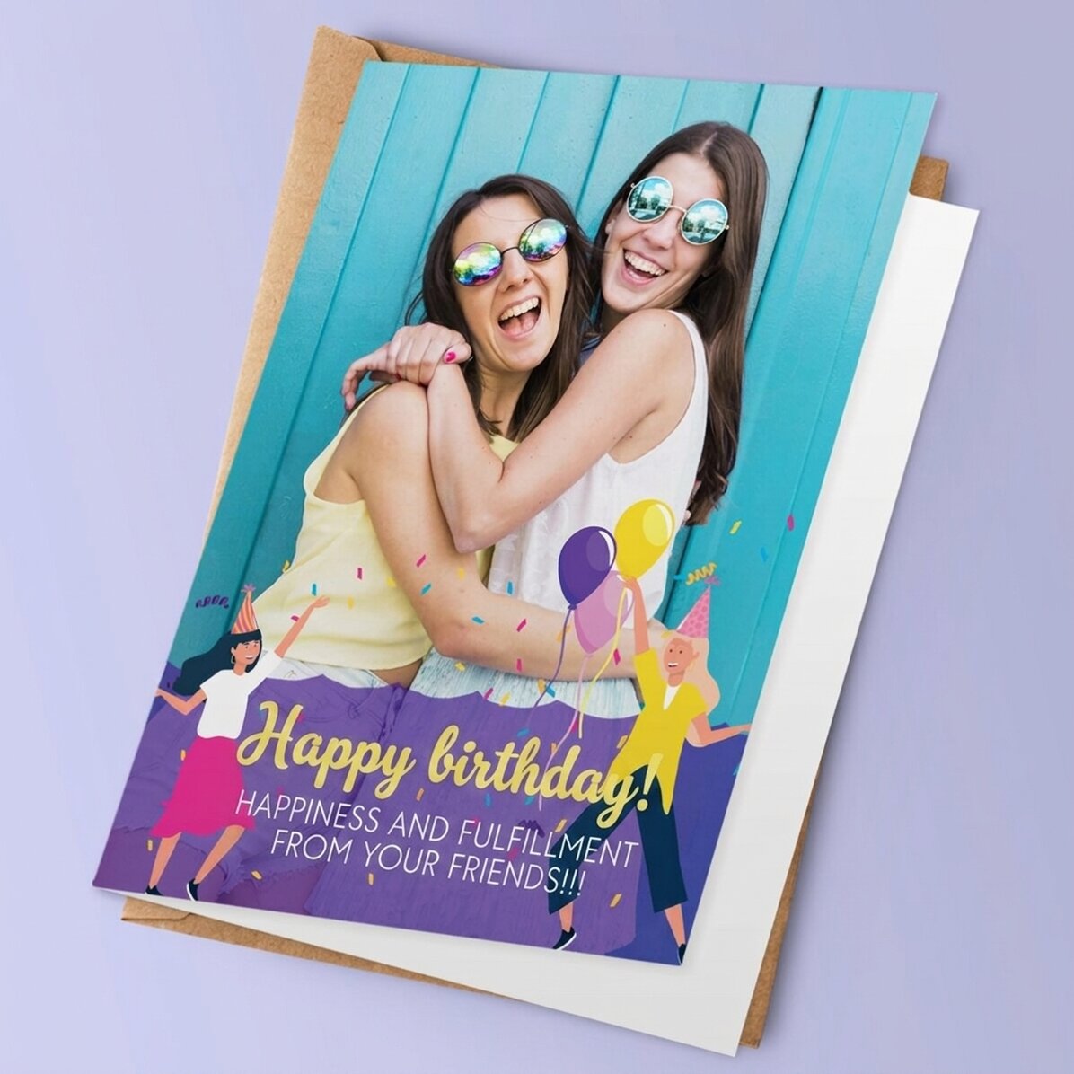 Personalisierte Grußkarte mit Foto und Text – Happy Birthday!