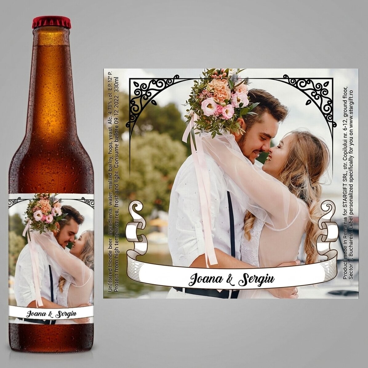 Individuell gestaltetes Bier mit Foto und Text