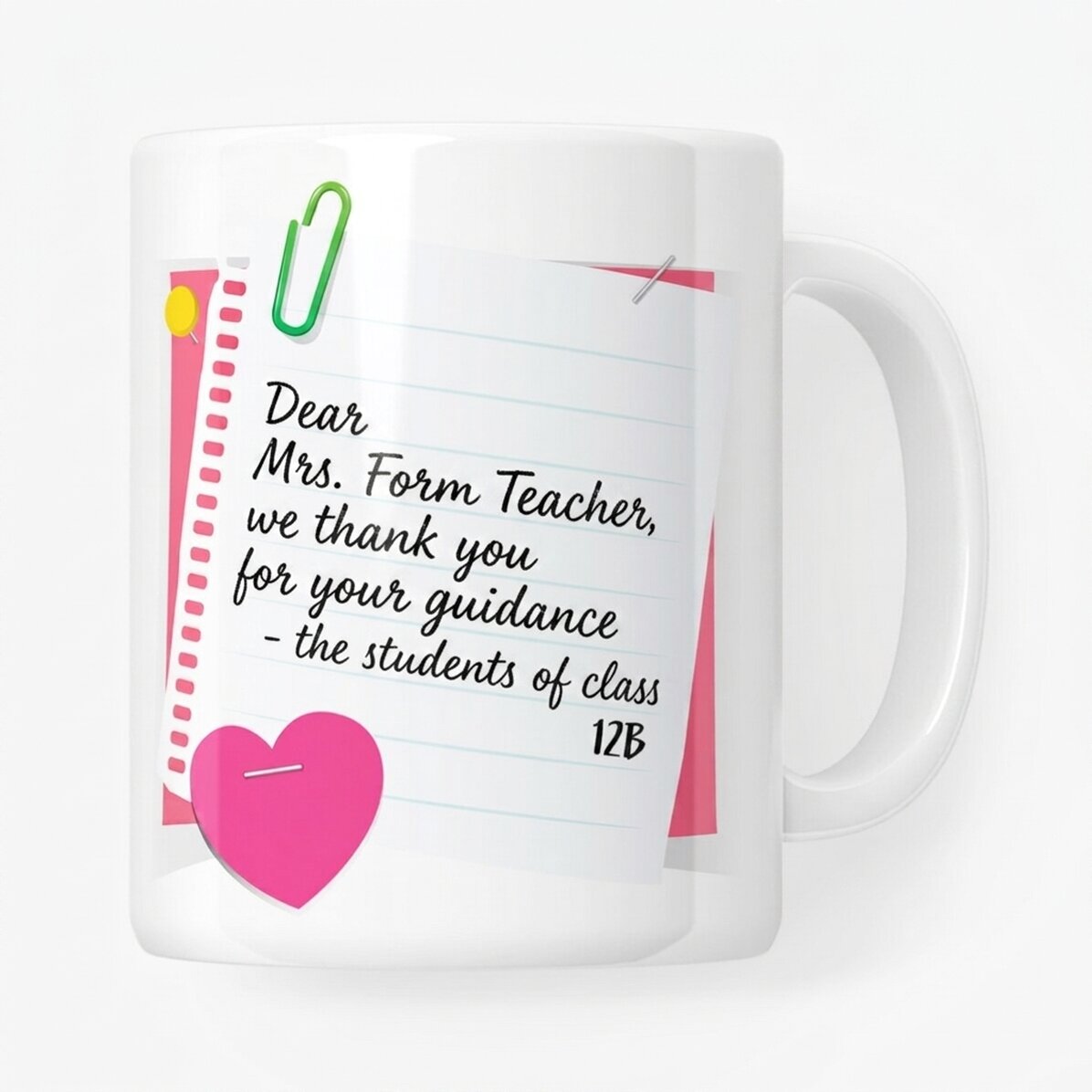 Personalisierte Tasse mit Text – Klassenlehrerin