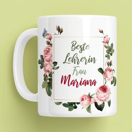 Personalisierte Tasse mit Aufdruck – „Best teacher“
