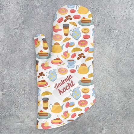 Personalisierter Küchenhandschuh mit Text – Modell „Cookies“