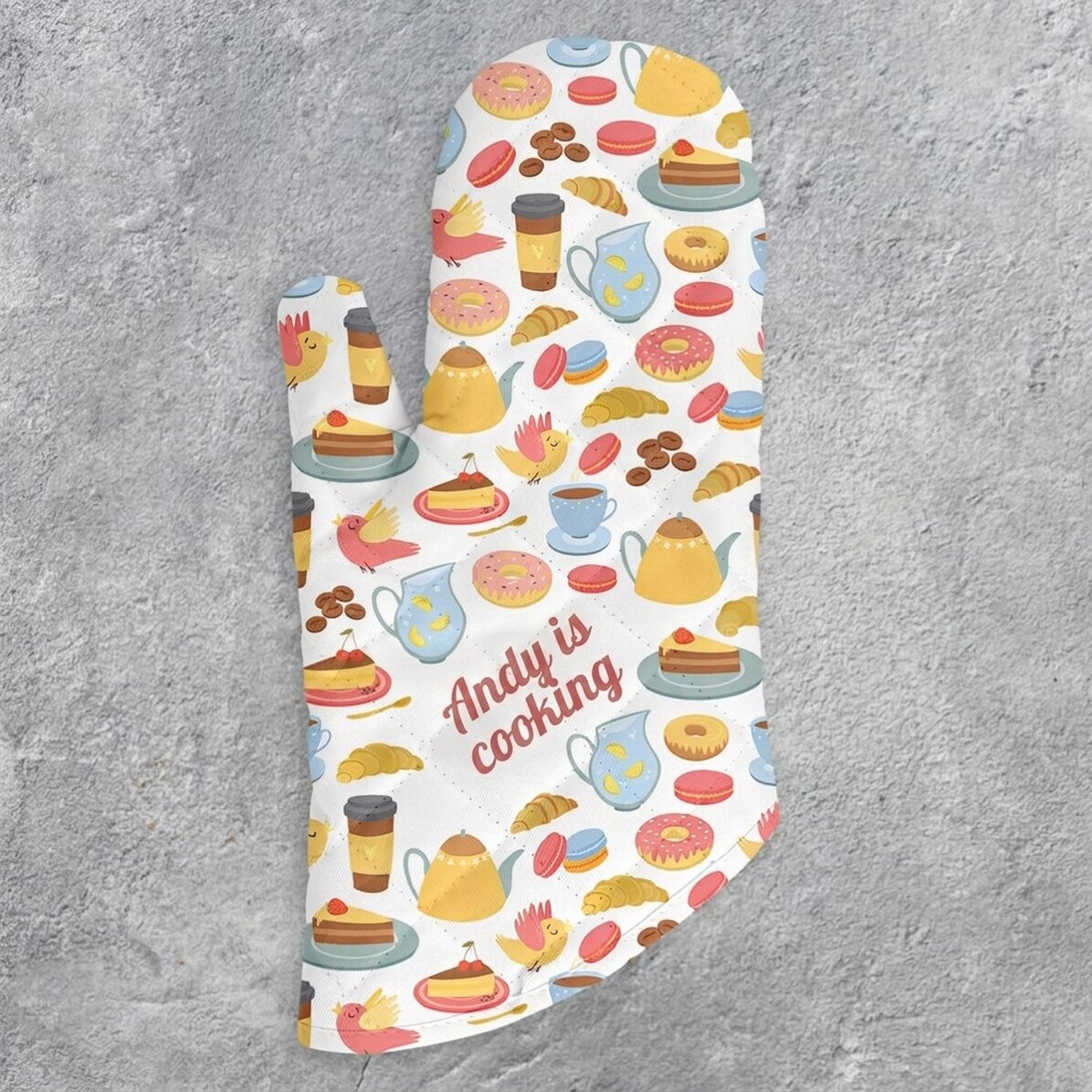 Personalisierter Küchenhandschuh mit Text – Modell „Cookies“