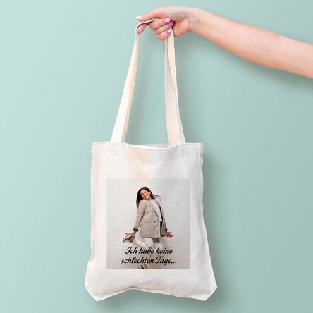 Personalisierte Tasche mit Foto und Text – No bad days