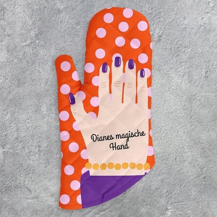 Personalisierter Küchenhandschuh mit Text – Modell „Hand“