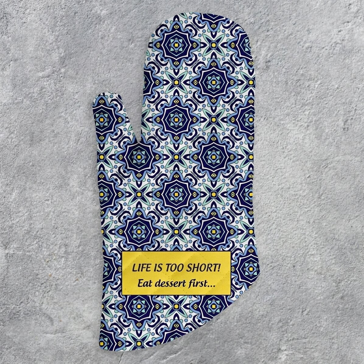 Personalisierter Küchenhandschuh mit Aufdruck – „Dessert first“...