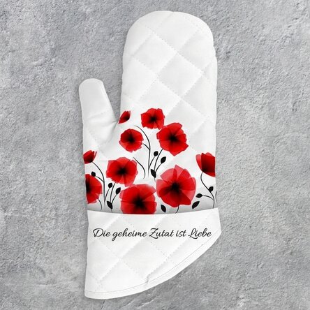 Personalisierter Küchenhandschuh mit Schriftzug – „Love mom“