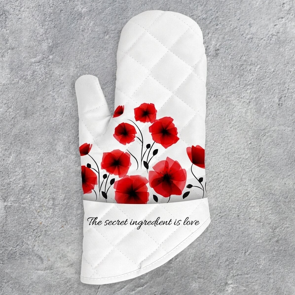 Personalisierter Küchenhandschuh mit Schriftzug – „Love mom“
