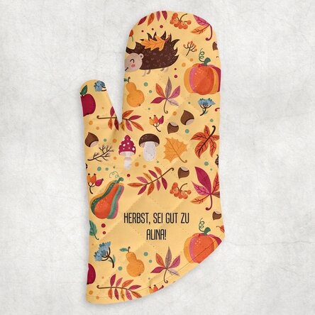Personalisierter Küchenhandschuh mit Schriftzug – „Toamna buna“