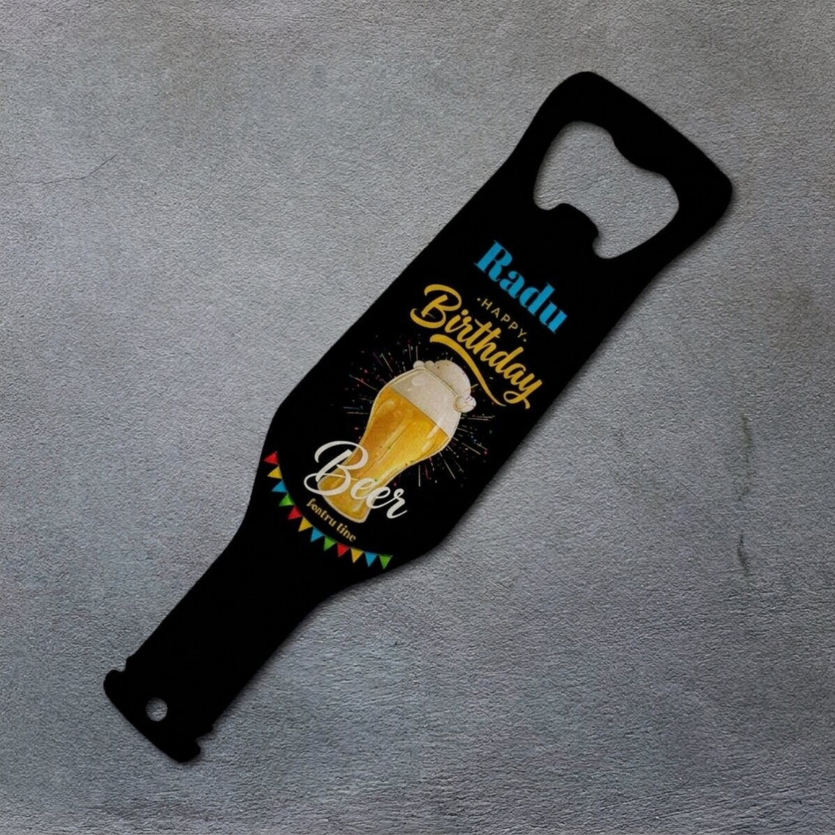 Personalisierter Bieröffner – Happy Birthday