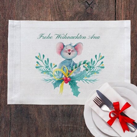 Individuell gestalteter Tellerhalter – Mice's Christmas