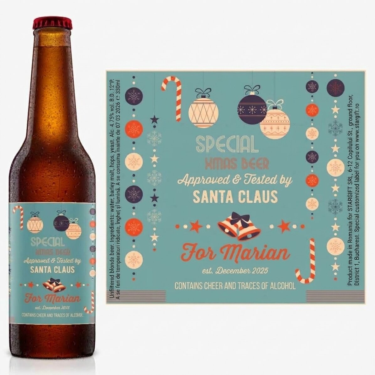 Bier mit individueller Beschriftung – Vom Weihnachtsmann empfohlen