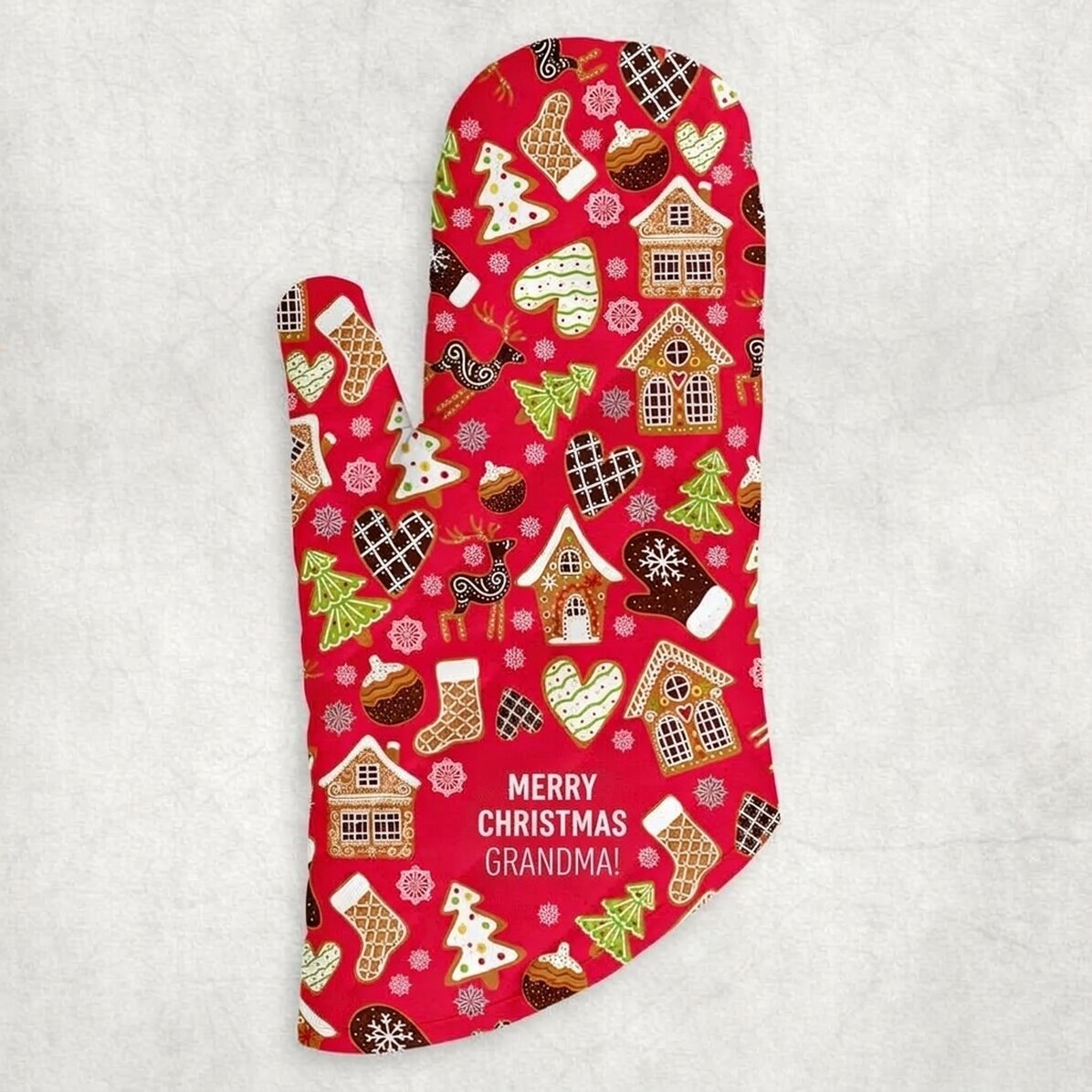 Personalisierter Küchenhandschuh mit Schriftzug – Gingerbread