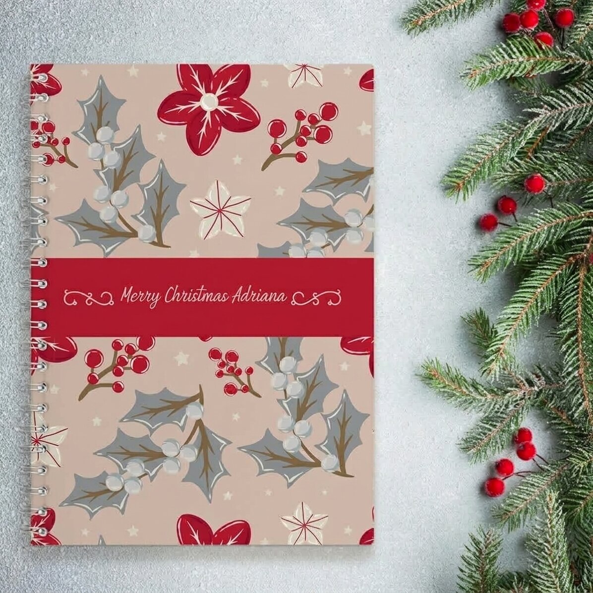 Personalisiertes Notizbuch mit Text – Weihnachten