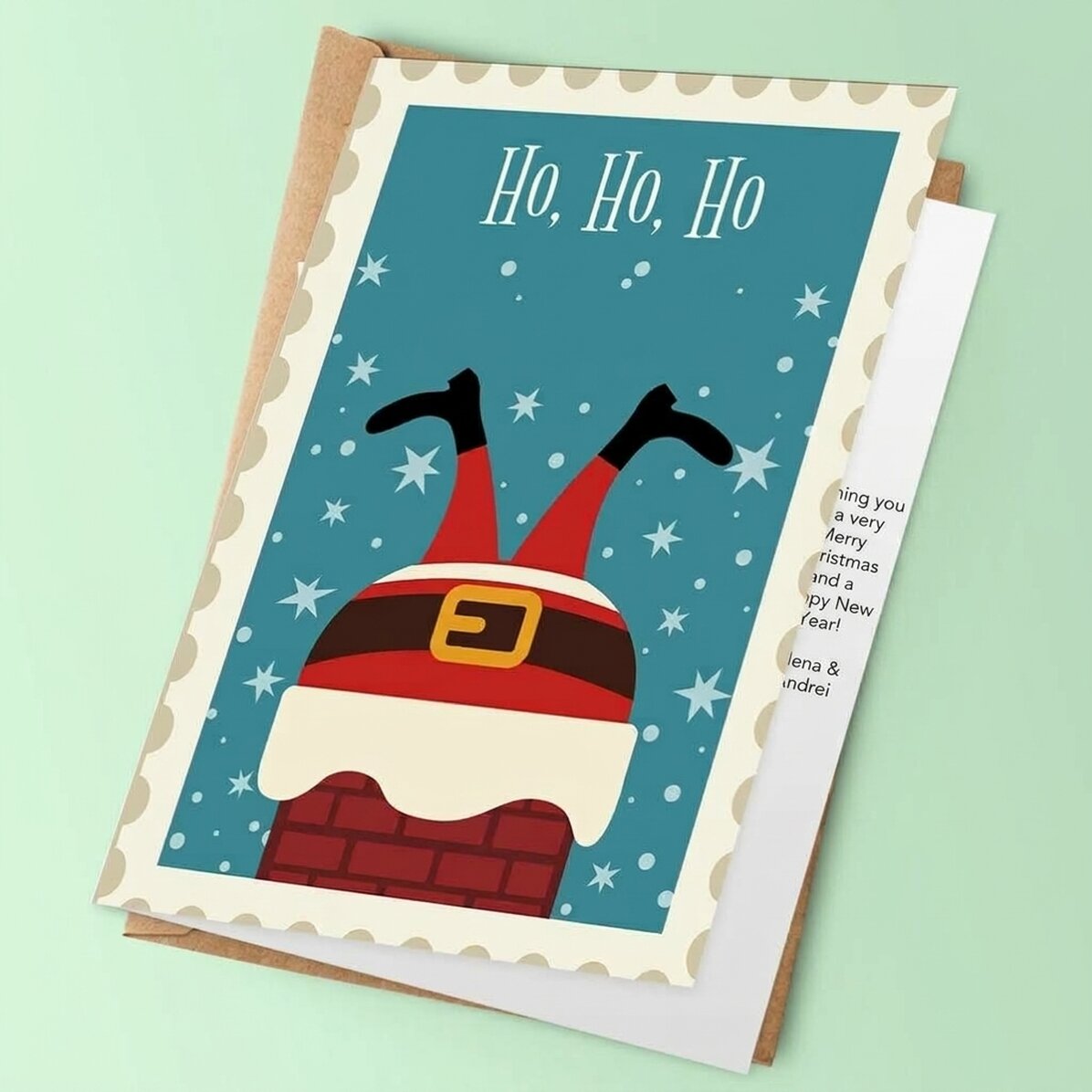 Personalisierte Grußkarte – Ho ho ho!