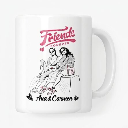 Personalisierte Tasse mit Schriftzug – Best friends