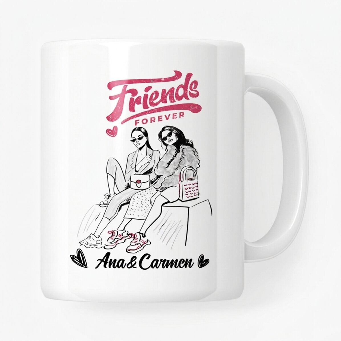 Personalisierte Tasse mit Schriftzug – Best friends