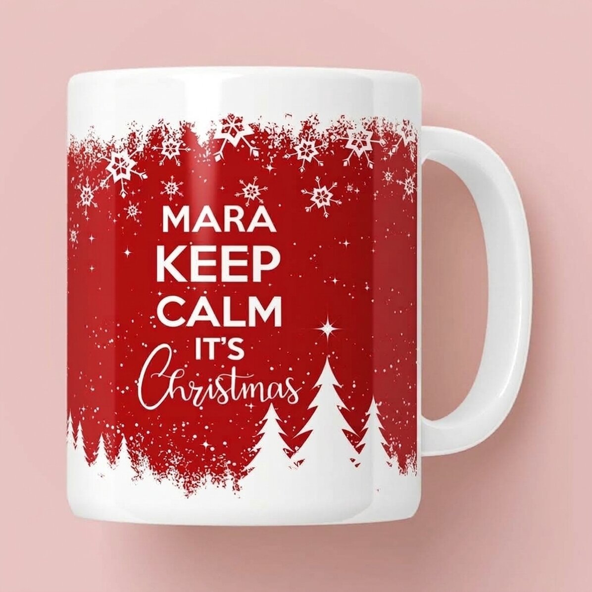 Personalisierte Tasse mit Aufdruck – Keep calm for Christmas