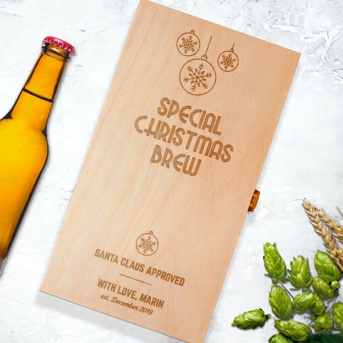 Personalisierte Bierverpackung für drei Flaschen – Special Christmas Brew