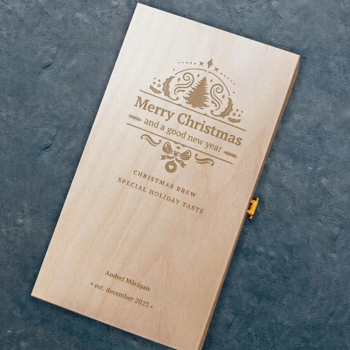 Personalisierte Bierverpackung für drei Flaschen – Weihnachtsmotiv