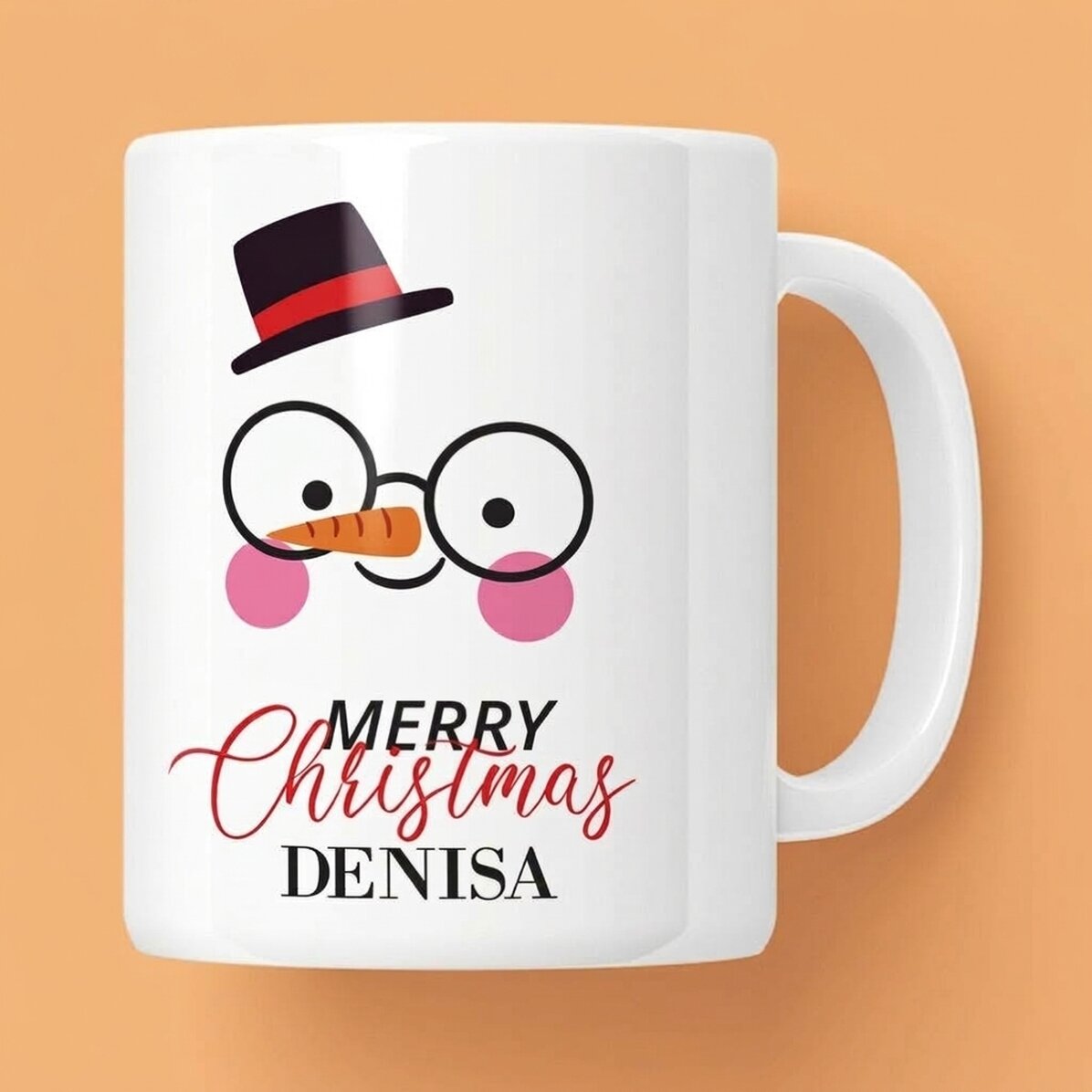 Personalisierte Tasse mit Text – Schneemann