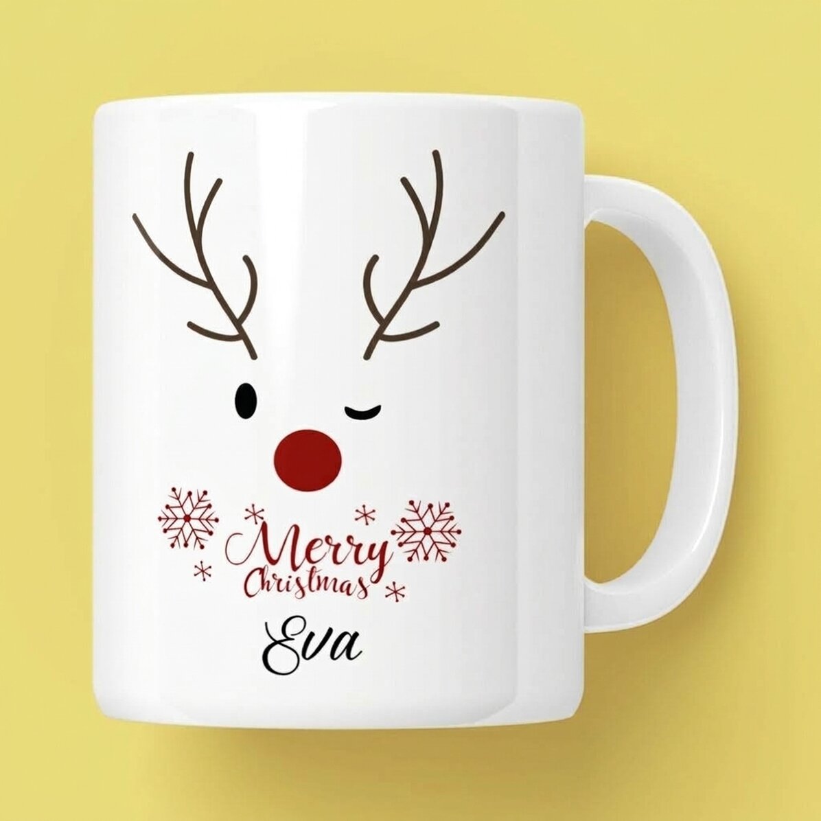 Personalisierte Tasse mit Text – Rentier