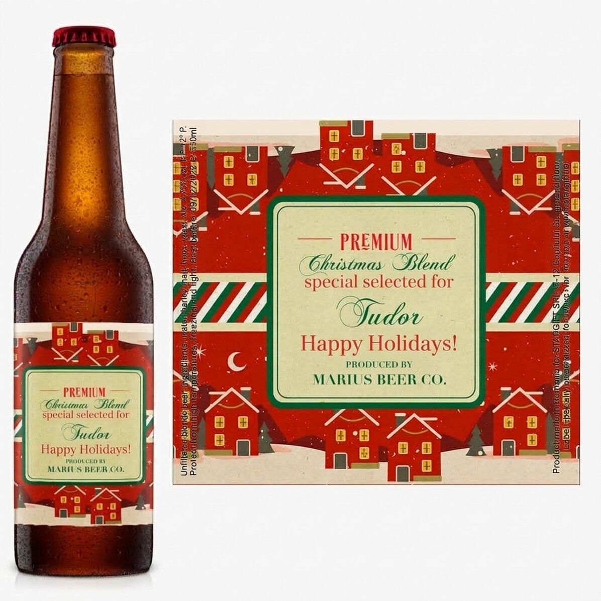Bier mit individueller Beschriftung – Vintage Christmas Blend