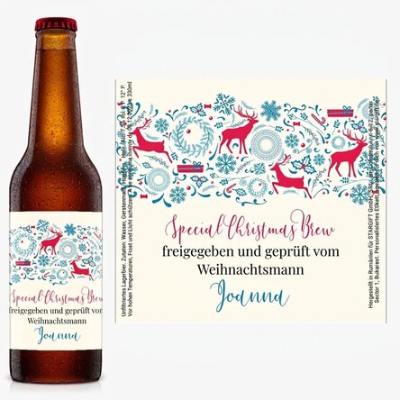 Bier mit individueller Beschriftung – Reindeer