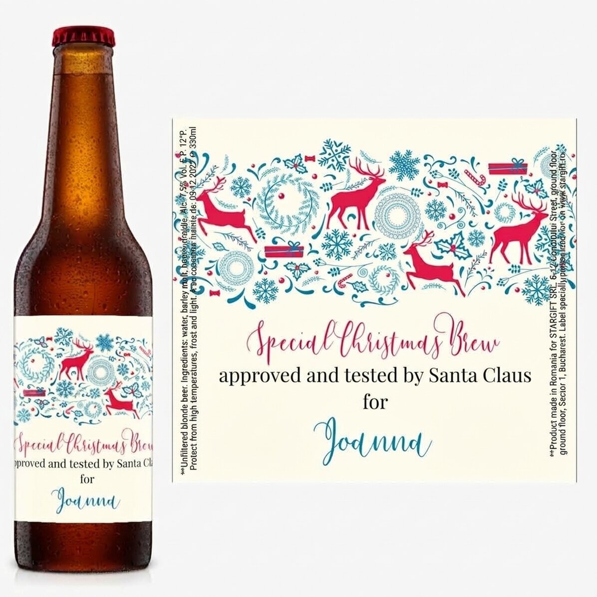 Bier mit individueller Beschriftung – Reindeer