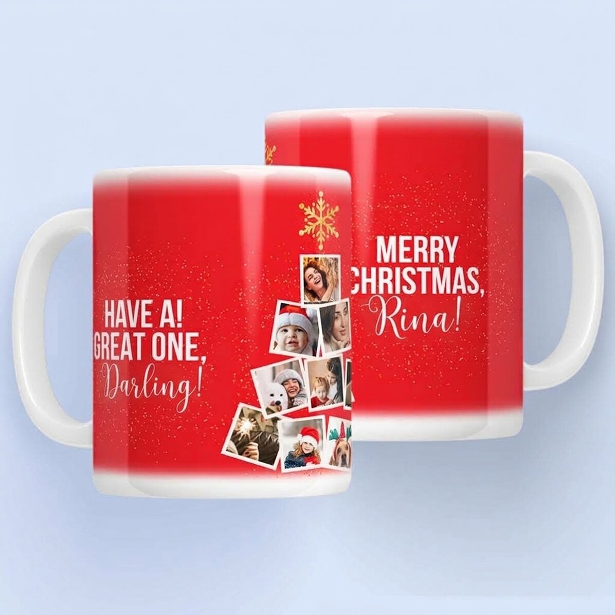 Personalisierte Tasse mit 10 Fotos und Text – Christmas Memories
