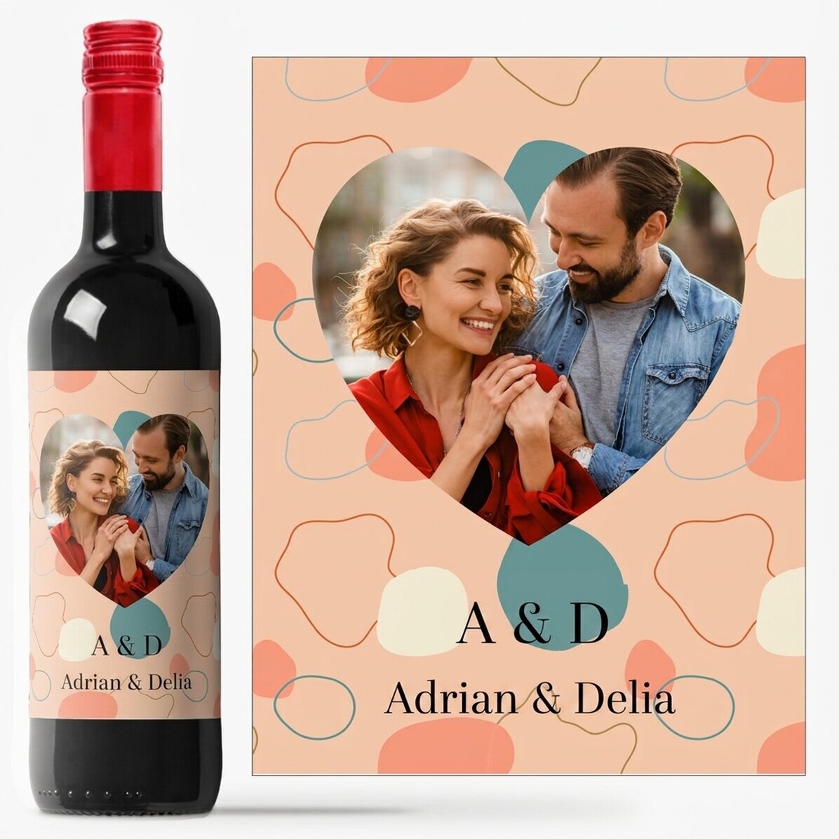 Personalisierter Wein mit Foto und Text – Abstract