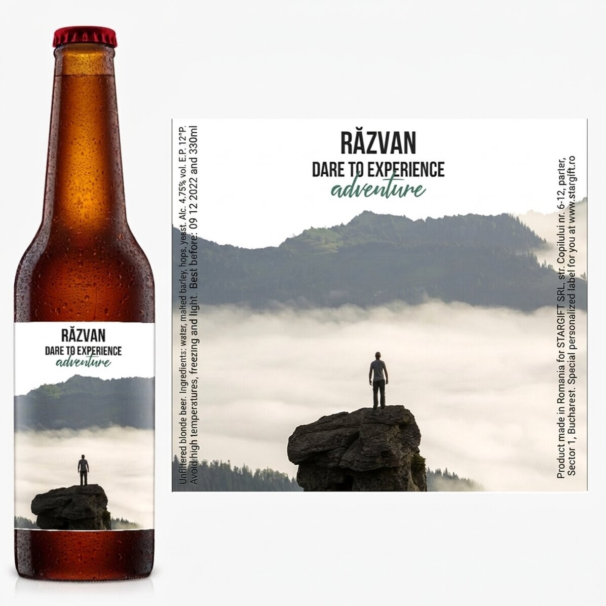Individuell gestaltetes Bier mit Text und Foto – Dare to...