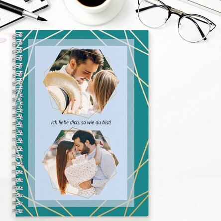 Personalisiertes Notizbuch mit 2 Fotos und Text – Feelings